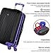 Olympia USA Apache II 21 Inch Expandable Rolling Carry On Lightweight Hardside Double 4 Wheel Spinner Luggage Suitcase with Locking System and Hidden Laptop Compartment, Black/Purple