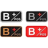 D-FLIFE Blood Type Patch Kit 3D PVC A+ B+ AB+ O+ Positive A- B- AB- O- Negative Rubber Fastener (B+)