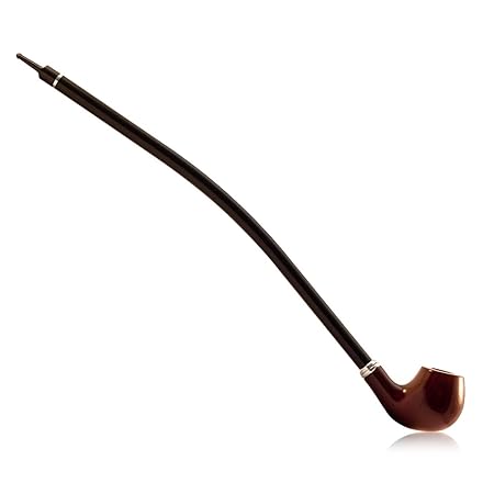 MBUKO Lange Tabakpfeife (40cm) - elegante Lesepfeife mit langem Hals in schwarz/braun XXL