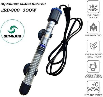 SONGJOY Aquarium Quartz Glass Submersible Heaters 300W
