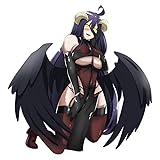 YUNEX 5.1 Inch Black Albedo Anime Car Stickers Sexy