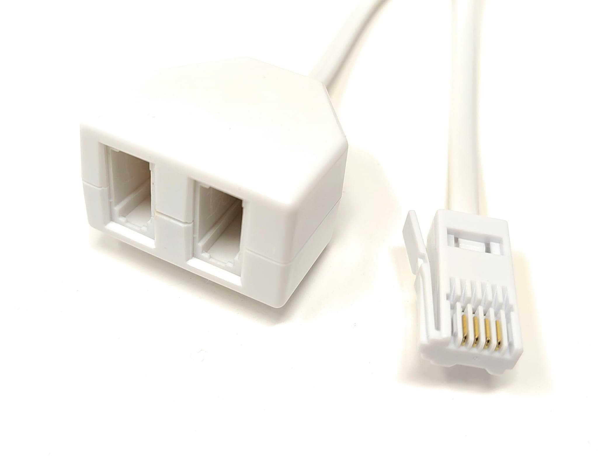 Maincore 3m long BT Plug to 2 way Sockets Cable, x 2 BT Phone Lines for Telephone, FAX, Modem, Splitter, Converter, Extension, Extender (BT431A, 431A) (3)