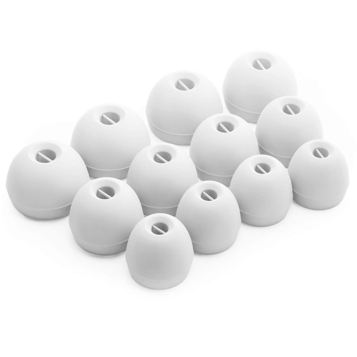 Okuli Set of 12 Silicone EarBuds Ear Tips For Sennheiser CX 3.00, 5.00, 6.00, 7.00 Earphones in White