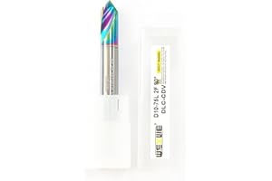 WEXWE Tools DLC Coating Chamfer End Mill for Wood, Aluminum, Carving, Drilling and Chamfering, V Groove, 90 Degree, Mill Bits Sets for DIY, 2 Flute, 10mm Shank (1 Piece, D10-90°)