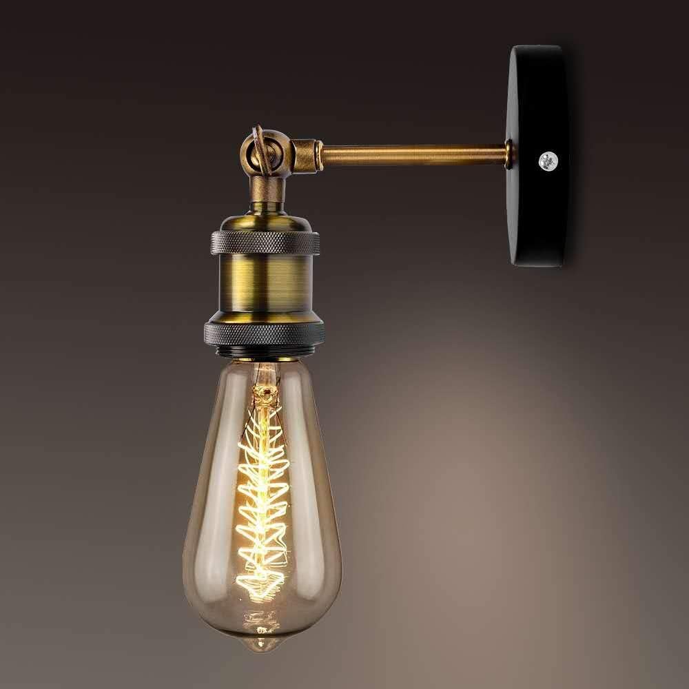 PIANUO Retro Brass Wall Light Antique Wall Sconce Adjustable Up and Down Lighting Fixture with E27 Socket for House Bar - Image 5