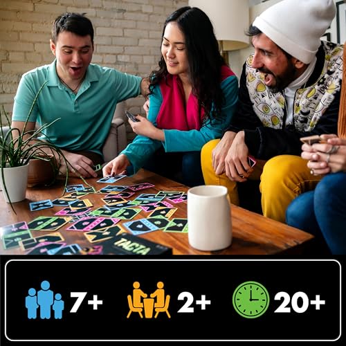 TACTA Card Game, Where Every Card Counts, Fast-Paced Strategic Shape Matching Party Game, Analyze and Optimize to Connect, Cover & Conquer to Win, Unique Party Game Play for 2 or More Players, Ages 7