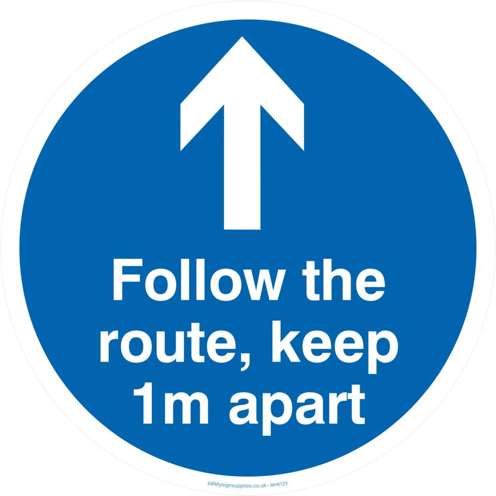 Follow the route, keep 1m apart