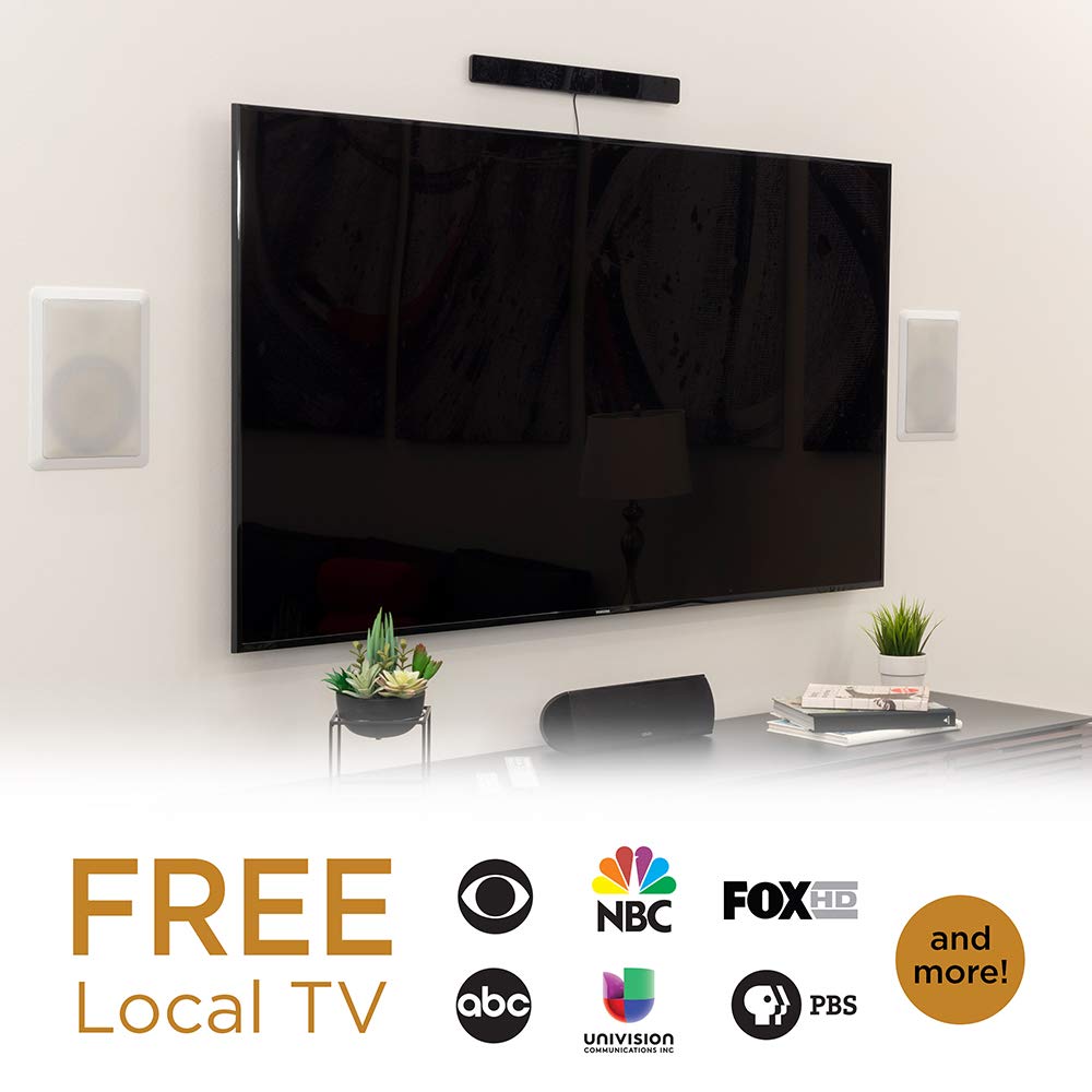 UltraPro Amplified TV Antenna, Indoor Bar Design, Long Range, Supports 4K 1080P HD Digital VHF UHF, Smart TV Indoor Antenna, Amplifier Signal Booster, Black, 47331