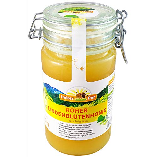Lindenblüten-Rohhonig von ImkerPur, nicht geschleudert oder erhitzt, enthält Blütenpollen, Bienenwachs und andere natürliche Bestandteile (Roher Lindenblüten-Honig) – Bild 3