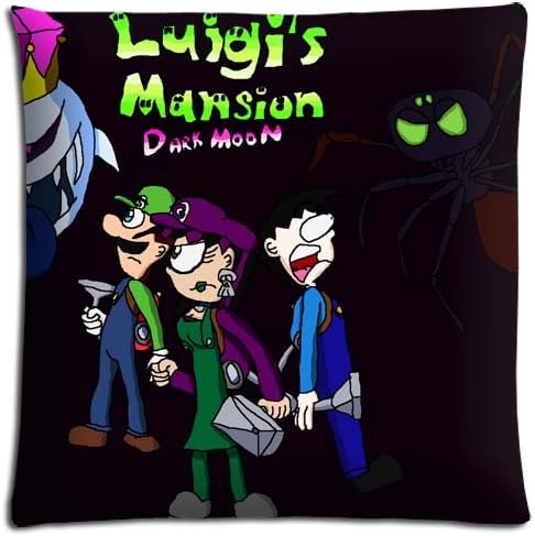 Zippered Stain Resistant Colorful Cotton And Polyester Luigi's Mansion Dark Moon Bedding Pillow Protectors Cases 20x20 inch 50x50 cm