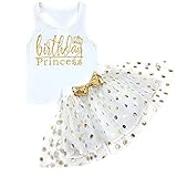 Toddler Kids Baby Girls Outfits Brithday Princess Vest Sleeveless Top +Dot Bubble Skirt Summer Clothes Set(4 T)