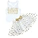 Toddler Kids Baby Girls Outfits Brithday Princess Vest Sleeveless Top +Dot Bubble Skirt Summer Clothes Set(4 T)