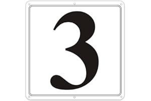 i-CowFun Premium Metal Number Signs 3 - Aluminum 12" X 12" Parking Spot Numbered Signs Outdoor, Large, for Floor, Dock, Court, Aisle, Field, High Visibility, Weather-Resistant, No Fade