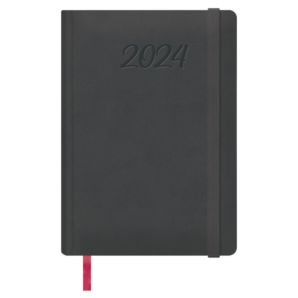 Dohe - Diary 2024 – Day Page – Size: 15 x 21 cm (A5) – 336 Pages – Stitched Binding – Hardcover – Black – Manaos Model — image 1