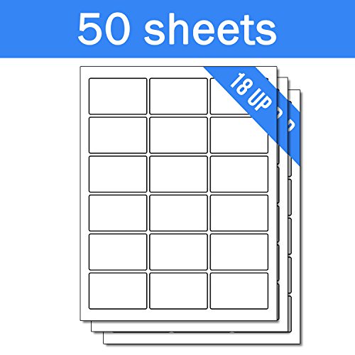 OfficeSmartLabels Rectangular 2-1/2 x 1-9/16 Stickers Labels for Laser & Inkjet Printers, 2.5 x 1.563 Inch, 18 per sheet, White, 900 Labels , 50 sheets
