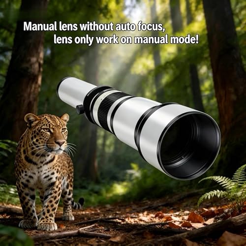 Telephoto Lens EF/EF-S JINTU 650-1300mm F8 Zoom Lens for Canon EOS SLR 4000D 2000D 80D 90D 5D III 6D 7D II 60D 70D 250D 750D 760D 1200D 1300D 1500D 650D 550D 0D 4500 D 400D Nikon D90 D5600 D780 D3200
