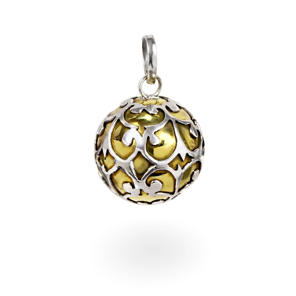 NKlaus genuine 925 sterling silver angelcaller singing ball big XXL with ball brass 7382