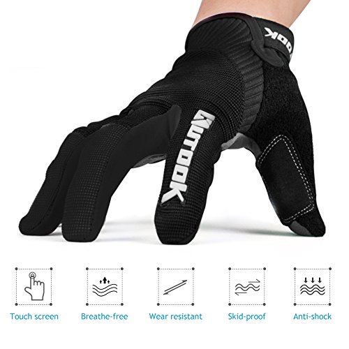 image for INBIKE KUTOOK Mountain Bike Gloves, Gel Padded Cycling Gloves Full Fin