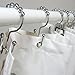 COSFY Shower Curtain Hooks Rings, Rust-Resistant Metal Double Glide Shower Hooks for Bathroom, Modern Decorative Design Shower Rods Curtains - Chrome