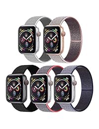 Muzzai Compatible con Apple Watch Band 1.496 en 1.575 en 1.654 en 1.732 en Suave Nylon Sport Loop Repuesto de pulsera Compatible para iWatch Apple Watch Series 4 3 2 1