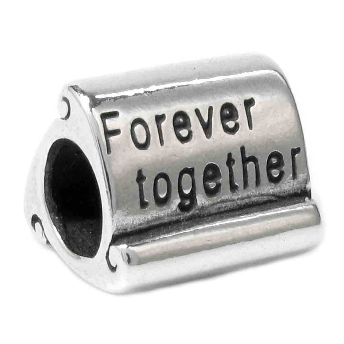 Queenberry Sterling Silver Forever Together European-style Bead Charm