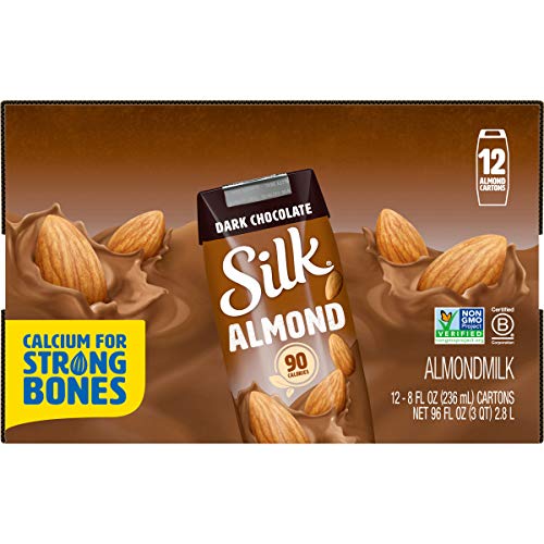 SILK SHELF-STABLE ALMONDMILK SINGLES, DARK CHOCOLATE, DAIRY-FREE, VEGAN, NON-GMO PROJECT VERIFIED, 8 OZ. (PACK OF 18)