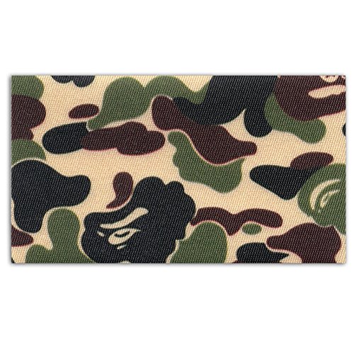 Ape Head Green Camouflage Pattern Box Print Iron On Patch