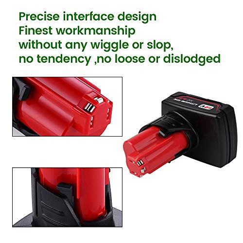 VANTTECH 2-Pack 12v 6.0Ah Lithium Battery for Milwaukee 12-Volt Cordless Power Drill Tools XC 48-11-2440 48-11-2402 48-11-2411