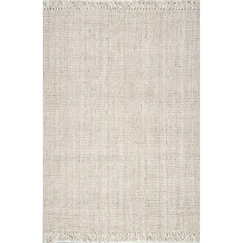 nuLOOM Daniela Farmhouse Chunky Jute Area Rug, 3' x 5', Offwhite