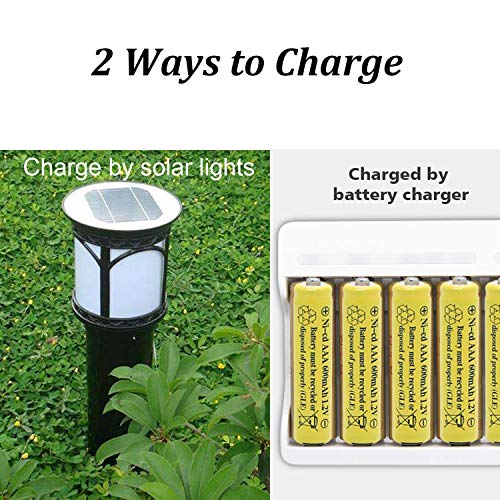 QBLPOWER 1.2v AAA NiCd 600mAh Triple A Rechargeable Battery Cell for Solar Lights Garden Lamp