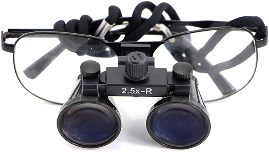Hmyloz Dental Loupes Binocular Magnifier Medical Surgical Glasses Frame for Dental Brain Surgery Vascular Anastomosis Operation Others (Black),2.5X