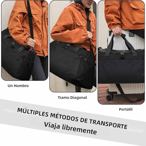 Bolso Deportivo Maletas para Gimnasio Fitness Viaje, Dry Wet Bolsa de Gimnasio Deportiva, Mochila Gran Capacidad Alta Durabilidad Plegable y Fácil de Llevar Uso Ideal Para Deportes y Viajes