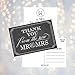 50 4x6 Chalkboard Thank You Postcards Bulk, Modern Cute Boho Blank Thank You Cards From The New Mr. and Mrs. Note Card Stationery Set For Wedding Gifts, Bridesmaid, Bridal Shower, Engagement Party