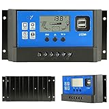 PowMr 60a Charge Controller - Solar Panel Charge Controller 12V 24V,Adjustable Parameter LCD Display Current/Capacity and Timer Setting ON/Off Solar Regulator with 5V Dual USB(CM-60A)