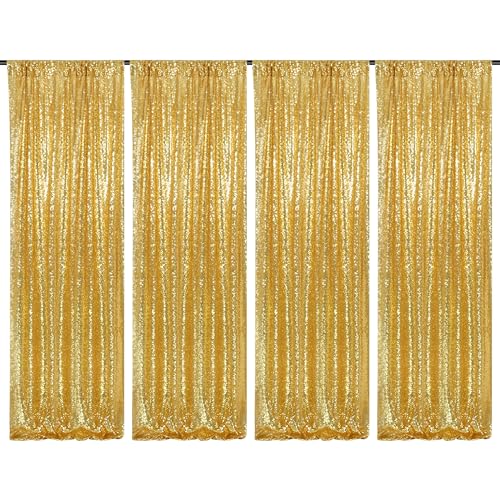 PartyDelight Gold Sequin Backdrop Curtain