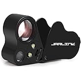 JARLINK 30X 60X Illuminated Jewelers Loupe Magnifier | Foldable Magnifier Equipped with Bright LED Light, Ideal for Inspecting Gems, Jewelry, Coins and Stamps