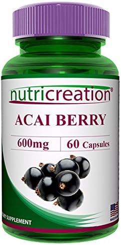 Acai Berry 600mg 4:1 Concentrate 600 milligram - Rich in Essential Fatty Acids Amino Acids, 60 Capsules