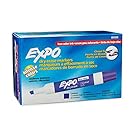 EXPO 80008  Low-Odor Dry Erase Markers, Chisel Tip, Purple, 12-Count
