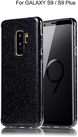 Galaxy S9 Sparkle Case,B4Uebuy Soft TPU Bling Shinny Pretty Glitter Fashion Flash Non-Slip Bling Gel Soft Flexible TPU Lightweight Slim Protective Cover for Samsung Galaxy S9 (Black)