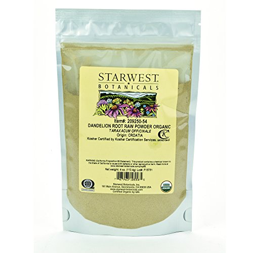 Starwest Botanicals Organic Dandelion Root Powder, 4 Ounces