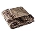 LANGRIA Luxury Super Soft Faux Fur Fleece Throw Blanket Cozy Warm Breathable Lightweight and Machine Washable Dyed Fabric for Winter – Decorative Furry Throw for Couch Bed (60x80, Twin Size Brown)