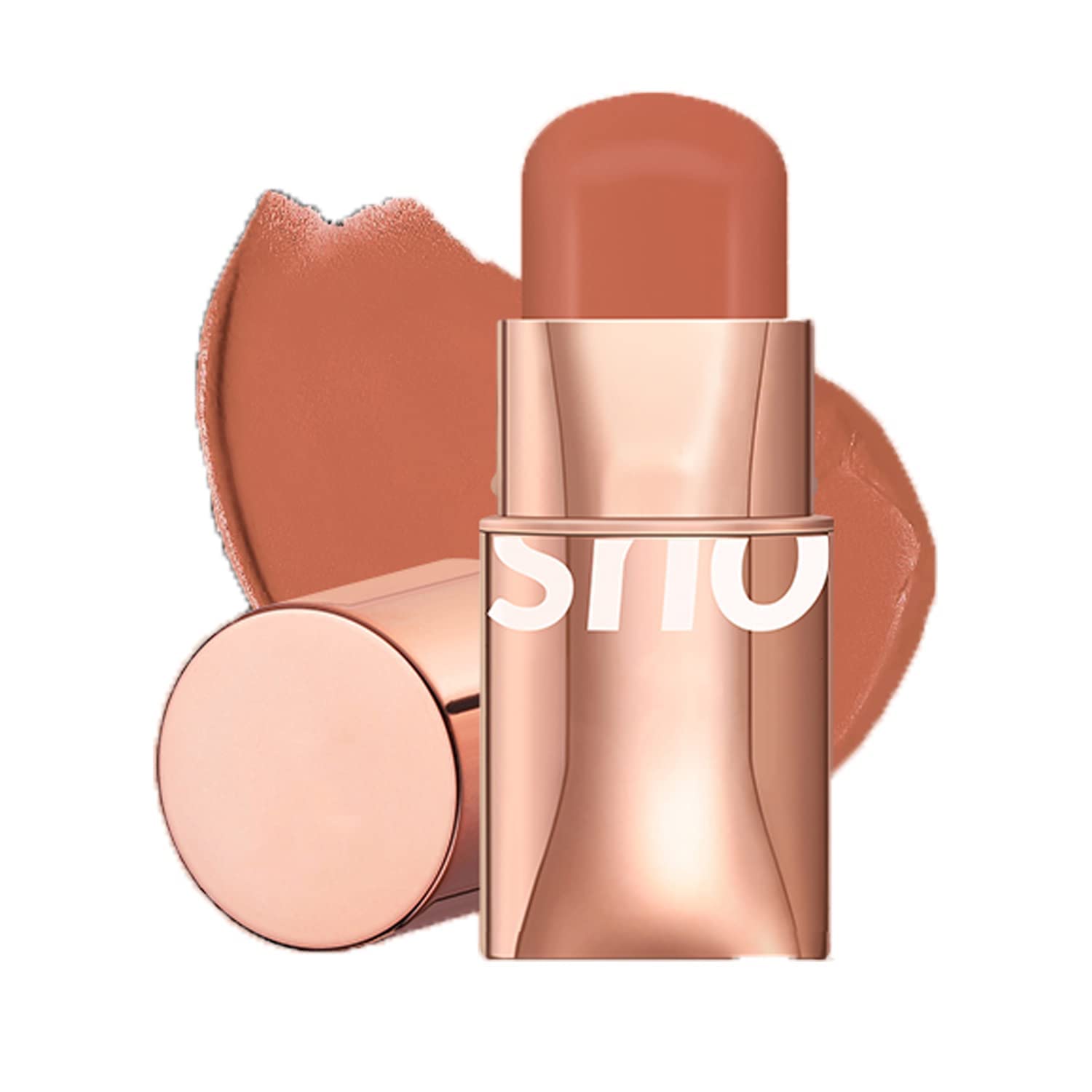 Beliky Girl 6Colors Lipstick Blush Stick 3-in-1 Eyes Cheek and Lip Tint Buildable Waterproof Lightweight Blush Stick Cream Blusher Makeup for Women(#04), 7.0 grams