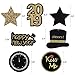 Konsait 2021 New Year Hanging Swirls Garland with Celebration Card Black and Gold, Happy New Year Party Decorations New Years Eve Party Favors Supplies,Already Assembled (30 Piece)