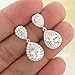 EVER FAITH Wedding Teardrop Earrings Clear Full Cubic Zirconia Silver-Tone