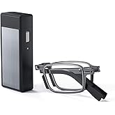 SKYOLUY Durable Ultra Thin and Lightweight Folding Reading Glasses for Men Women, Blue Light Blocking Compact Computer Foldable Readers, Pocket Portable Sturdy Frame With Case Black 1.5x