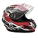 MMG Motorcycle Full Face Helmet DOT Street Legal, Spikes Red, Medium, Includes 2 Visors Clear and Smoked Shield