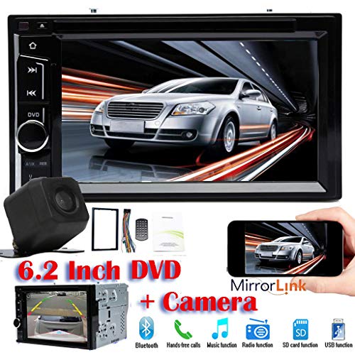 Double Din Car Stereo with Backup Camera, 6.2 Inch DVD Player for Mercedes-Benz ML350 R350 S550 SL550 SLK300, Bluetooth Radio HD Touch Screen, Mirror Link (iOS & Android) AM/FM Aux In