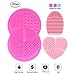 Makeup Brush Cleaning Mat, Esarora Makeup Brush Cleaner Set of 3 Mini Cosmetic Brush Cleaner Mat Portable Washing Tools (Pink)
