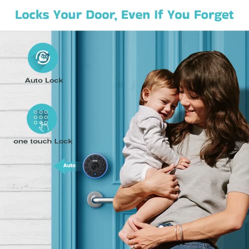 HOMKI Keyless Entry Door Lock - Smart Front Door Locks with Keypad & App Control, Electronic Door Lock with Easy Installation, Smart Deadbolt Lock Auto Lock, One-Touch Lock, Peek-Proof IPX4 Waterproof
