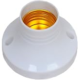 E27 Socket Base,TWDRTDD 3 Pack Plastic E27/E26 Medium Base Ceiling Receptacle Lamp Holder for WiFi Camera Bulb, led Light Lamp Base (with Back Cover)